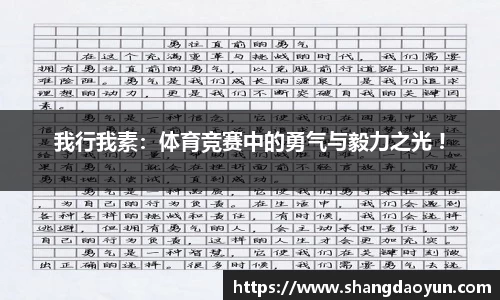 我行我素：体育竞赛中的勇气与毅力之光 !